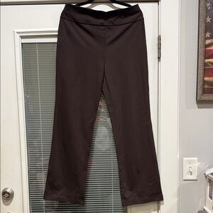 Dear Scarlett Dark Brown Women's Wide Leg Magic Pants Stretch Large Chocolate